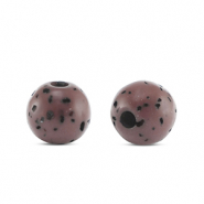Perles Polaris rond 6mm Sassi Lavande givre-noir