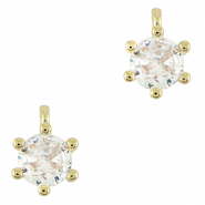 M&eacute;tal TQ laiton breloques zirconium Dor&eacute;