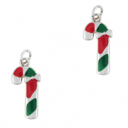 M&eacute;tal TQ laiton breloques canne &agrave; sucre Argent&eacute;