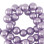 Perles en verre cir&eacute;es 8mm Violet lilas