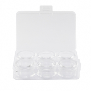 Pr&eacute;sentoir bijoux bo&icirc;te de rangement 6 cases transparent