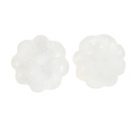 Pierres naturelles perles verre fleur Blanc transparent
