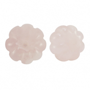 Pierres naturelles perles Quartz Laiteuverre  fleur Rose clair