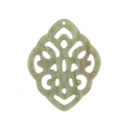 Pendentifs en résine losange baroque Gris cendre-vert
