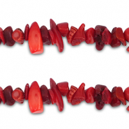 Perles chipstone Corail Rouge 