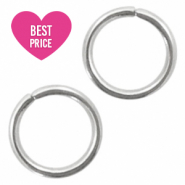 Appr&ecirc;ts en acier inox anneau bris&eacute; 4mm argent&eacute; antique