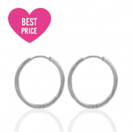 Boucles d'oreilles en acier inox cr&eacute;oles 13mm Argent&eacute;