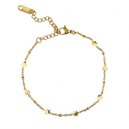 Bracelets en acier Inox fleur Dor&eacute;