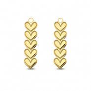 Breloques en acier Inox coeur Dor&eacute;