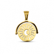 Breloques en acier Inox tourner soleil Dor&eacute;