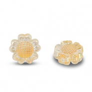Perles acryliques fleur Transparent orange