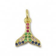 M&eacute;tal TQ laiton breloques queue Dor&eacute;-multicolore