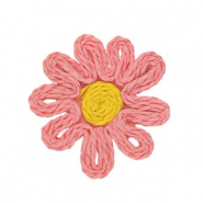 Pendentifs en Raphia fleur 50mm Rose clair