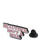Pins "Beautiful isn't a size" Blanc-rose-noir