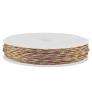 Fil macram&eacute; tress&eacute; 1mm Violet-vert m&eacute;tallique