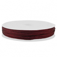Fil macram&eacute; tress&eacute; 1mm Bordeaux m&eacute;tallique
