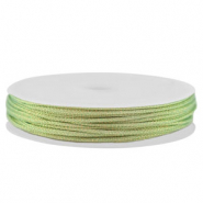 Fil macram&eacute; tress&eacute; 1mm Vert clair-dor&eacute; m&eacute;tallique