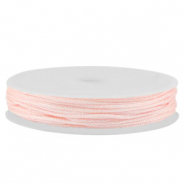 Fil macram&eacute; tress&eacute; 1mm Rose clair m&eacute;tallique