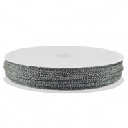 Fil macram&eacute; tress&eacute; 0,8mm Gris fonc&eacute;-argent&eacute; m&eacute;tallique