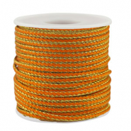 Cordon tress&eacute; tendance 2.3mm Orange-dor&eacute;