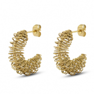 Boucles d'oreilles / puces en acier Inox Dor&eacute;