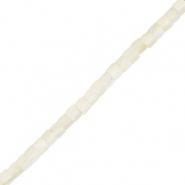 Perles coquillage tube Blanc