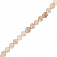 Perles coquillage rond Rose-sable marron