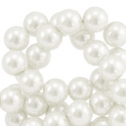 Perles en verre cir&eacute;es 10mm Blanc