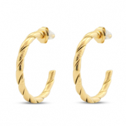 Boucles d'oreilles / puces en acier Inox cr&eacute;oles Dor&eacute;