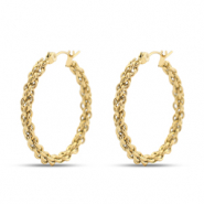 Boucles d'oreilles en acier Inox cr&eacute;oles Dor&eacute;