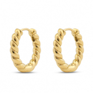 Boucles d'oreilles en acier Inox cr&eacute;oles Dor&eacute;