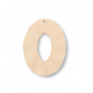 Pendentifs acryliques ovale Beige fonc&eacute;