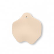 Pendentifs acryliques feuille Beige fonc&eacute;