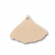 Pendentifs acryliques feuille Beige fonc&eacute;