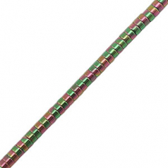 Perles h&eacute;matites disque 2mm Rose-vert-AB coating