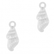 Breloques en acier Inox coquille Argent&eacute;