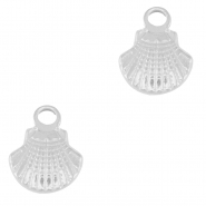 Breloques en acier Inox coquille Argent&eacute;