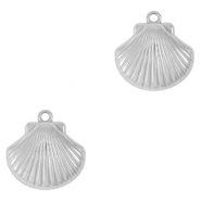 Breloques en acier Inox coquille Argent&eacute;