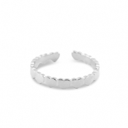 Bagues en acier Inox coeur Argent&eacute;