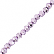 Perles &agrave; facettes 4x3mm disque Violet m&eacute;tallique