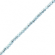 Perles &agrave; facettes 2mm rondes Bleu clair m&eacute;tallique