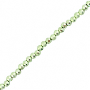 Perles &agrave; facettes 2mm rondes Vert m&eacute;tallique