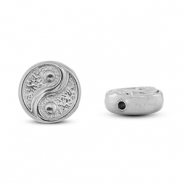 Perles en acier inox Yin & Yang Argent&eacute;