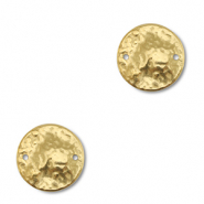 Breloques en acier Inox connecteur rond Dor&eacute;