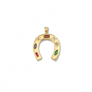 M&eacute;tal TQ laiton breloques fer &agrave; cheval Dor&eacute;