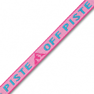 Ruban texte "Off piste" Rose clair-bleu cyan-magenta