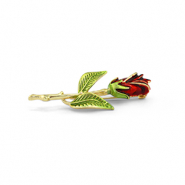 Broches rose Rouge-vert-dor&eacute;