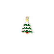 Breloques en m&eacute;tal sapin de no&euml;l Dor&eacute;-blanc-vert-jaune