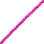 Perles &agrave; facettes 4x3mm disque Heishi Rose fuchsia
