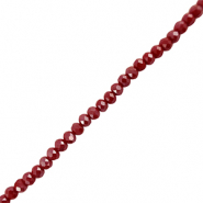 Perles &agrave; facettes 3x4mm  disque Heishi Rouge fonc&eacute;